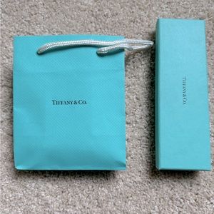Tiffany and Company, gift bag and rectangular box
